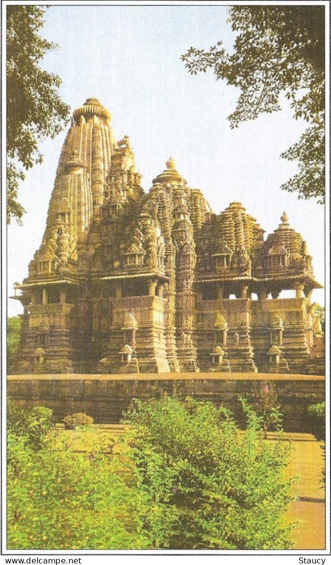 India Khajuraho Temples MONUMENTS - VISHVANATHA Temple Picture Post CARD New As Per Scan - Induismo