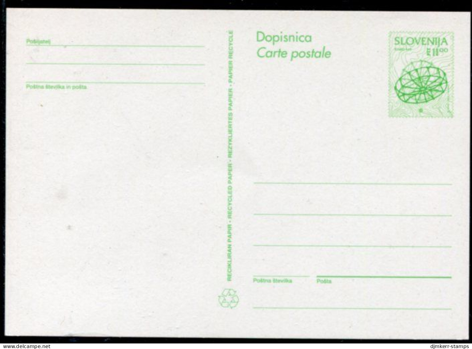 SLOVENIA 1994 Cultural Heritage 11 T. Stationery Card, Unused.   Michel P7 - Eslovenia