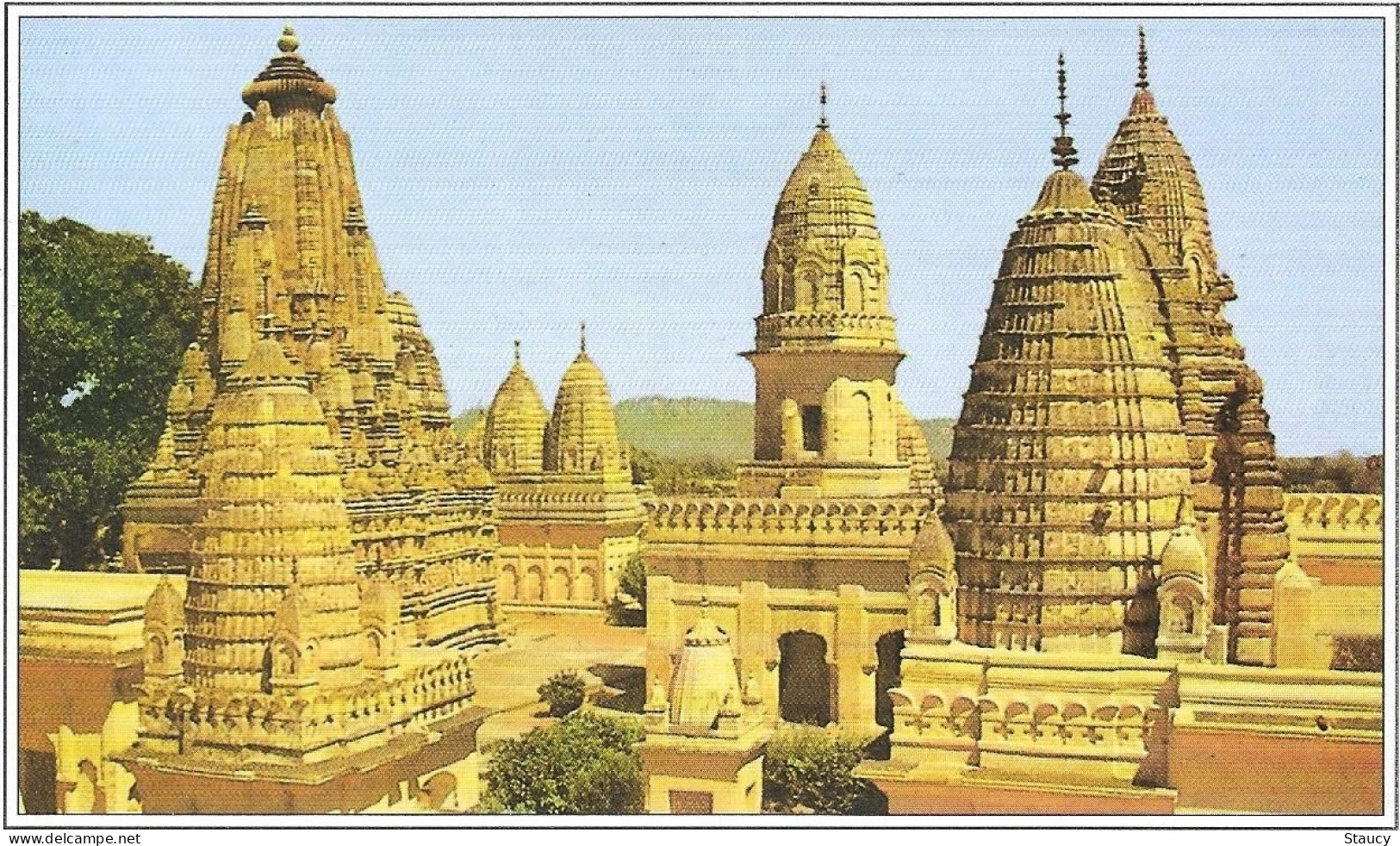 India Khajuraho Temples MONUMENTS - JAIN Temple Of The Eastern Group Picture Post CARD New As Per Scan - Etnicas