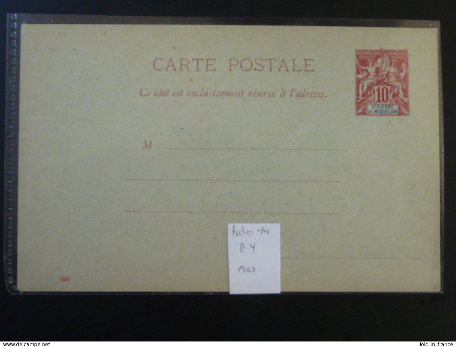 Entier Postal Carte Lettre Type Sage 10c Rouge Sur Vert N°16 St-Pierre Et Miquelon (ex 1) - Postwaardestukken