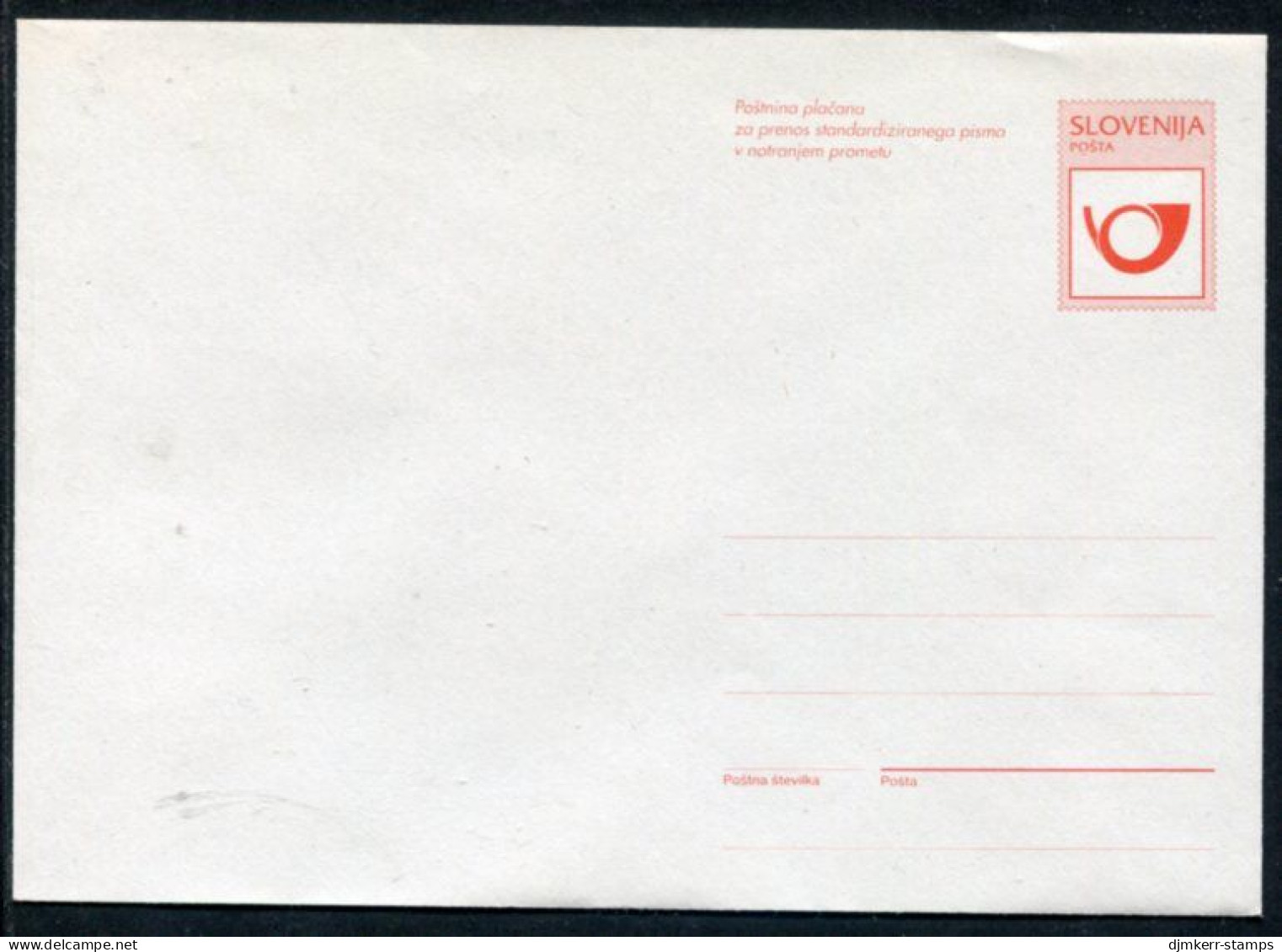 SLOVENIA 1995 Posthorn 12 T. Stationery Envelope, Unused.   Michel U7 - Eslovenia