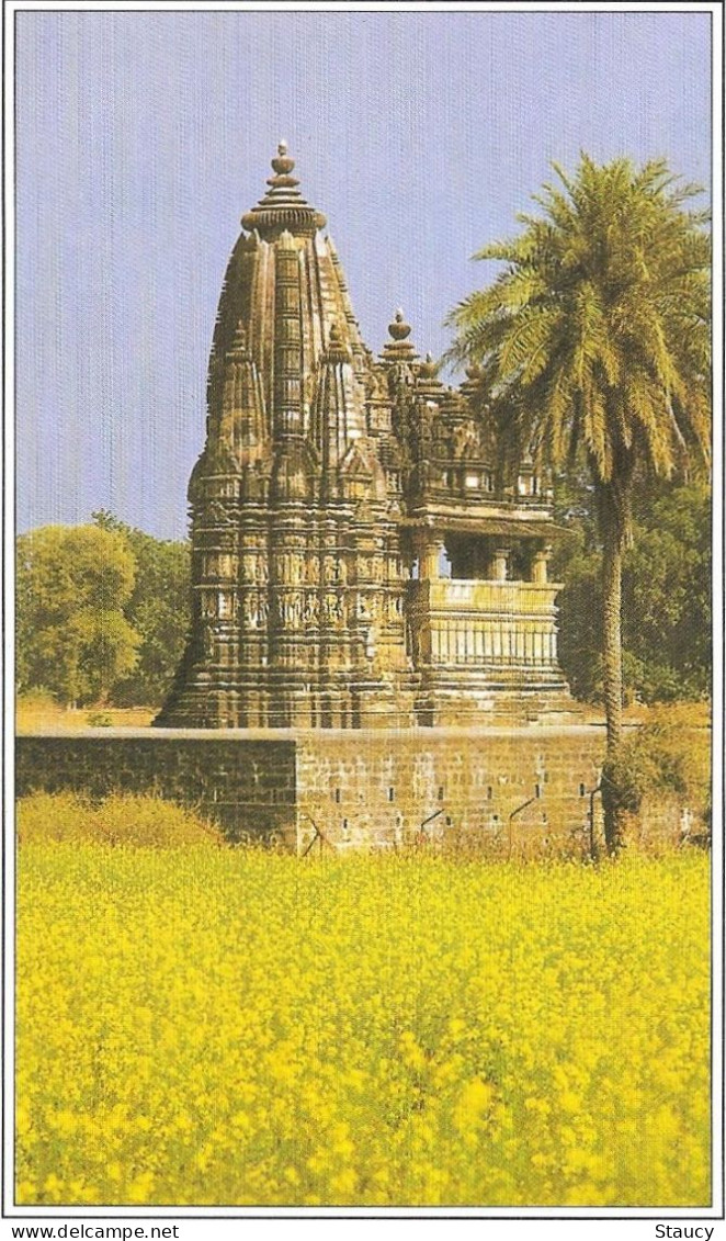 India Khajuraho Temples MONUMENTS - JAVARI Temple Eastern Group Picture Post CARD New As Per Scan - Hindouisme