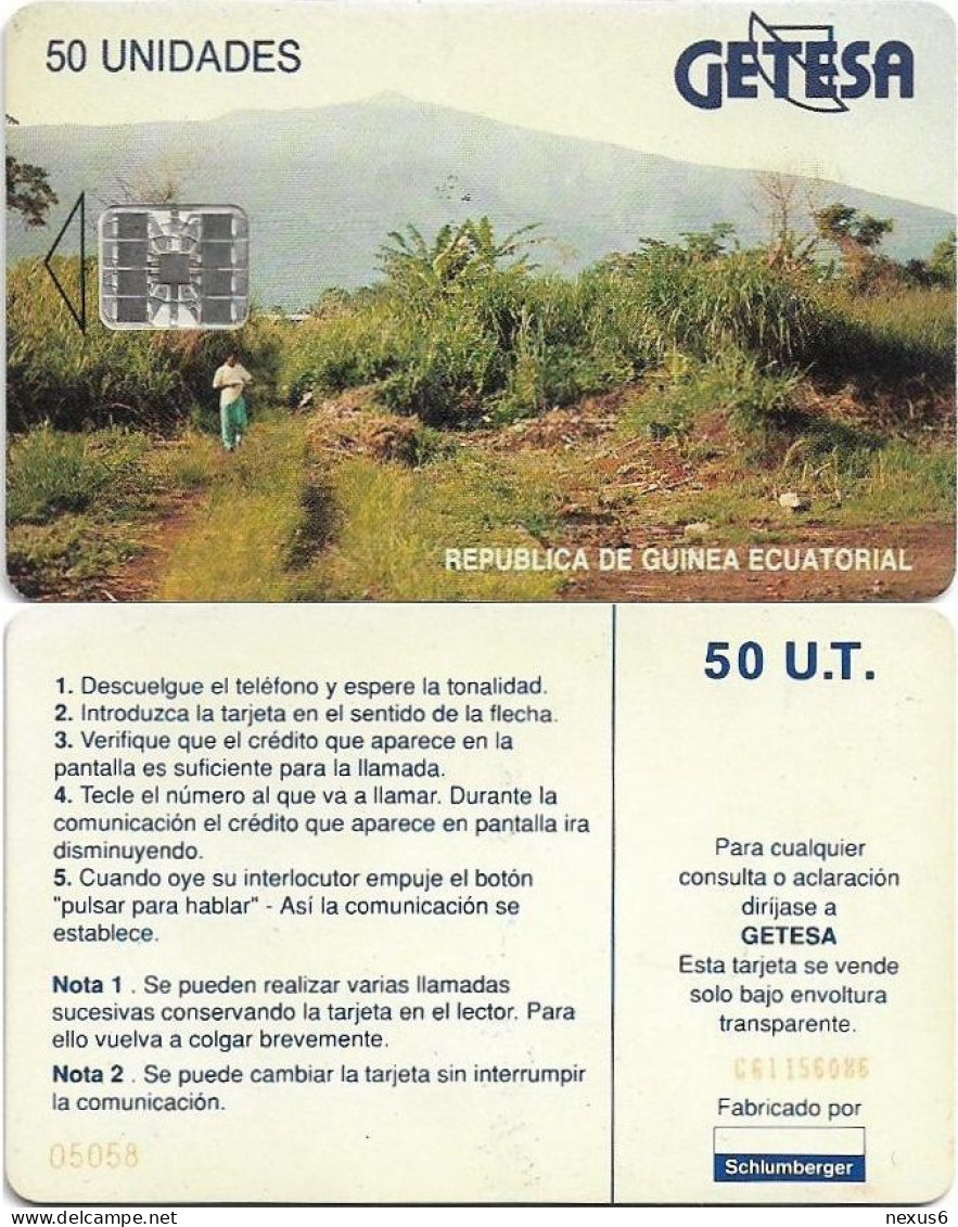 Equatorial Guinea - GETESA - Landscape, SC7, (Cn's. C61156086 + 05058), 50Units, Used - Equatorial Guinea