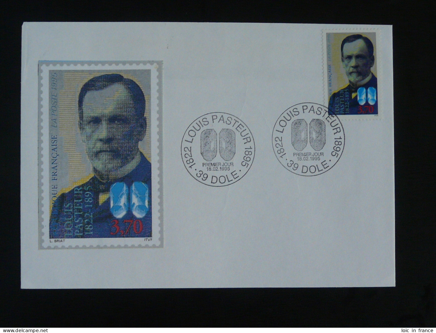 FDC Louis Pasteur Dole 39 Jura 1995 - Louis Pasteur