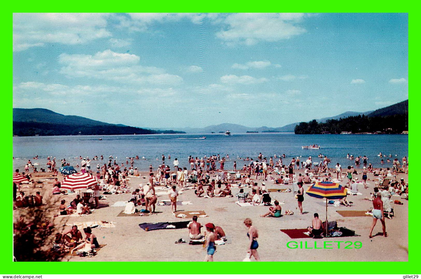 LAKE GEORGE, NY - NEW MILLION DOLLAR BEACH - PUB. BY DEAN COLOR SERVICE - DEXTER PRESS INC - - Lake George