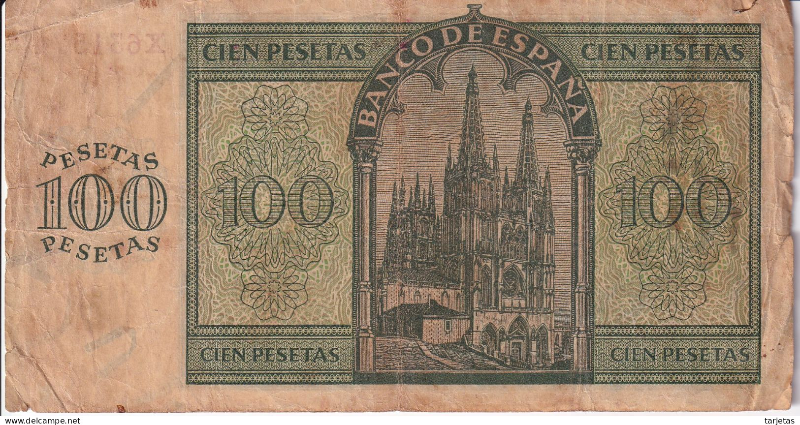 BILLETE DE ESPAÑA DE BURGOS DE 100 PTAS 20/05/1936 SERIE X  (BANK NOTE) - 100 Peseten