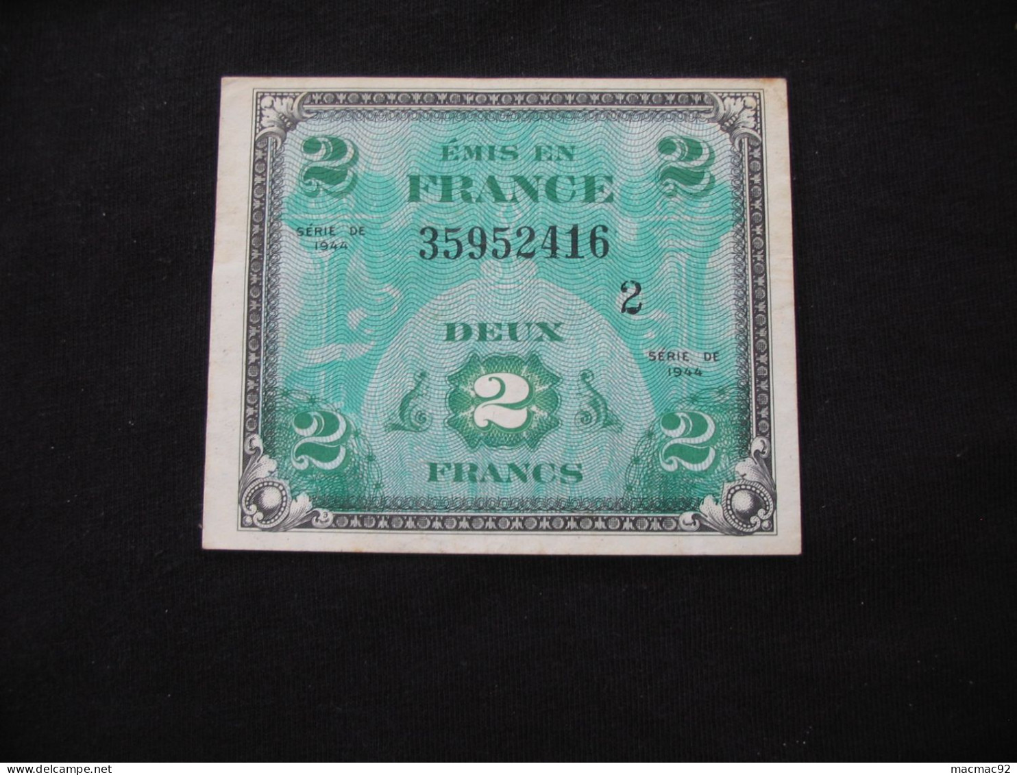 2 Francs - DRAPEAU FRANCE - Billet Du Débarquement -  Sans Série  **** EN ACHAT IMMEDIAT ****. - 1944 Drapeau/Francia