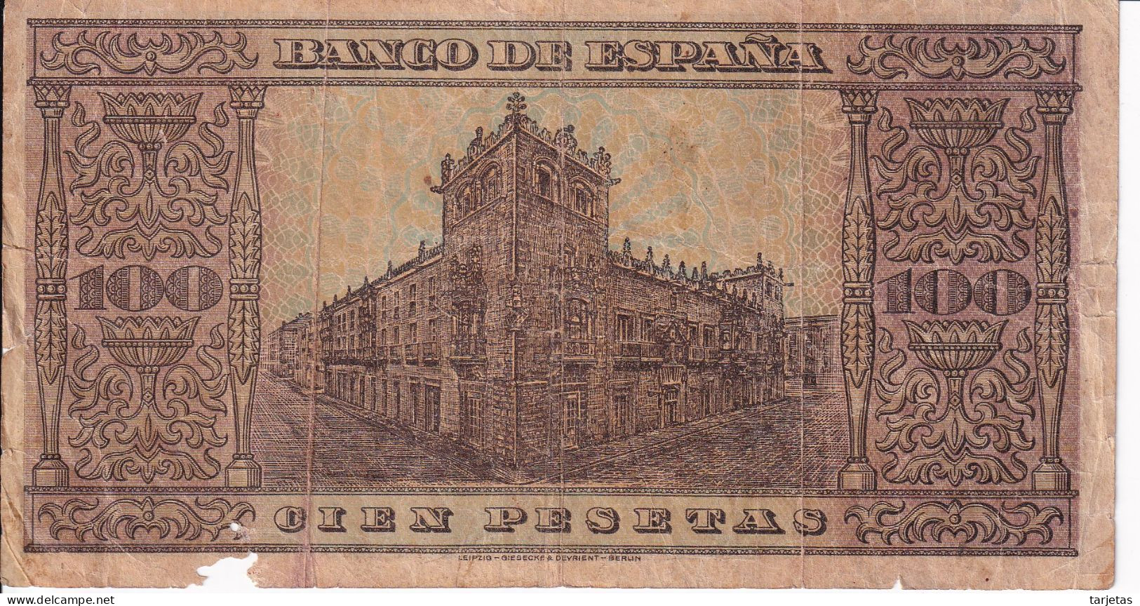 BILLETE DE ESPAÑA DE BURGOS DE 100 PTAS 20/05/1938 SERIE G (BANK NOTE) - 100 Pesetas