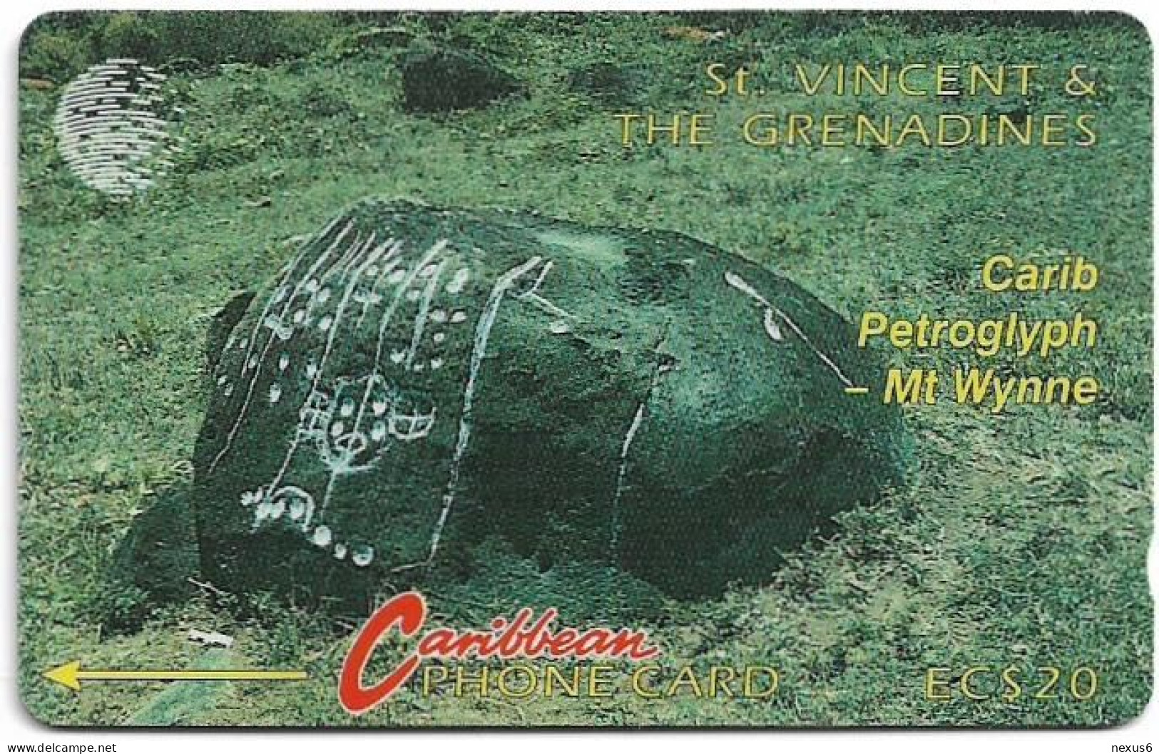 St. Vincent - C&W (GPT) - Carib Petroglyph, 5CSVB, 1992, 22.000ex, Used - San Vicente Y Las Granadinas