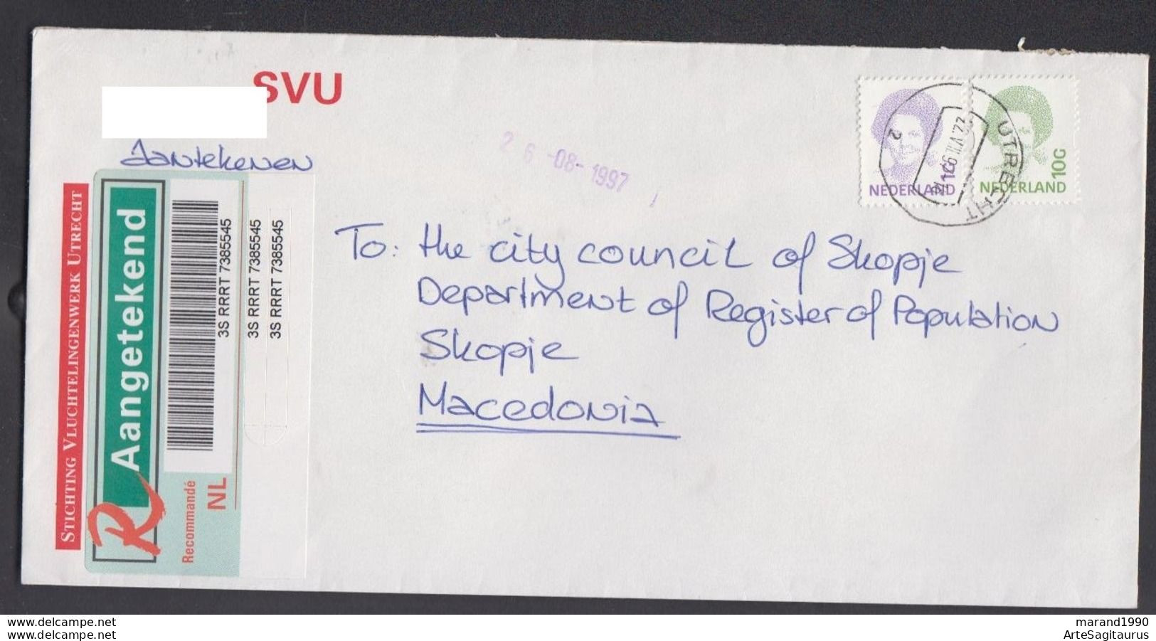 HOLLAND R-COVER / REPUBLIC OF MACEDONIA  (006) - Storia Postale