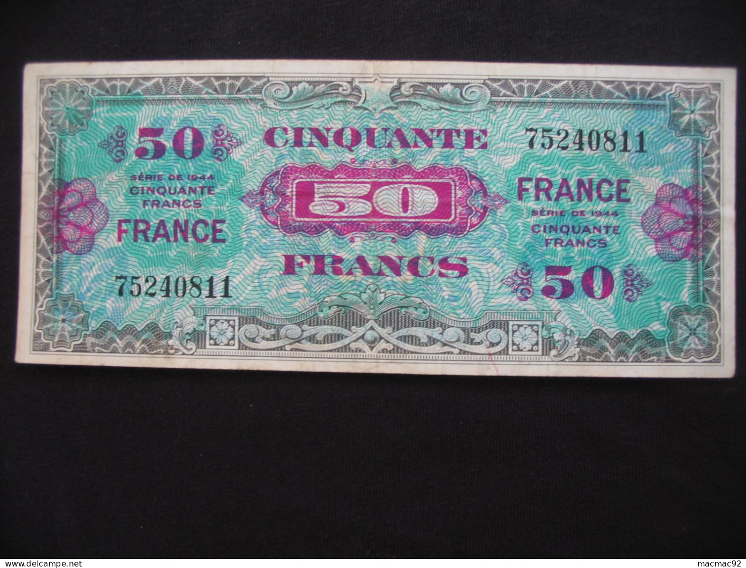 Billet De Débarquement - 50 Francs  FRANCE 1944 - Sans Série    **** EN ACHAT IMMEDIAT **** - 1944 Vlag/Frankrijk