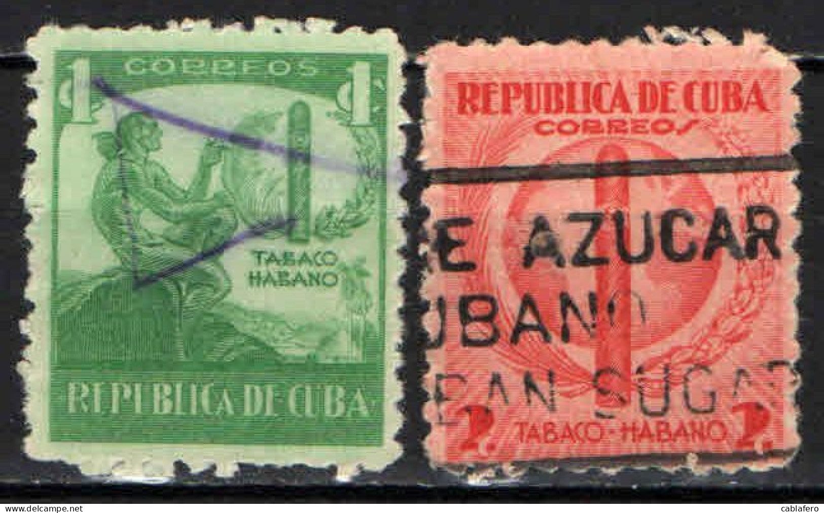 CUBA - 1939 - INDIANO D'AMERICA E SIGARO CUBANO - USATI - Oblitérés