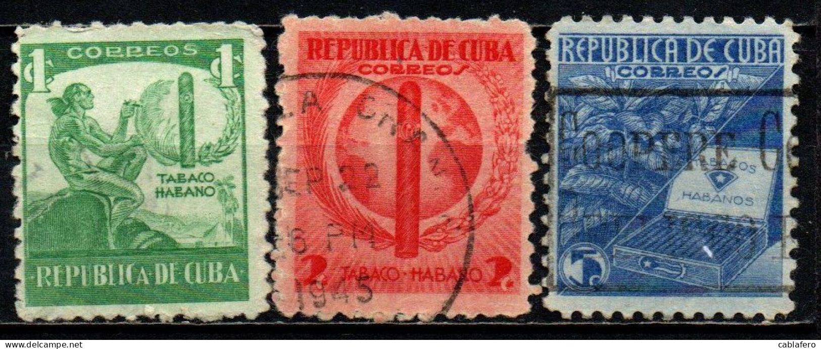 CUBA - 1939 - INDIANO D'AMERICA, SIGARO CUBANO, PIANTA DI TABACCO E SIGARI CUBANI - USATI - Usati