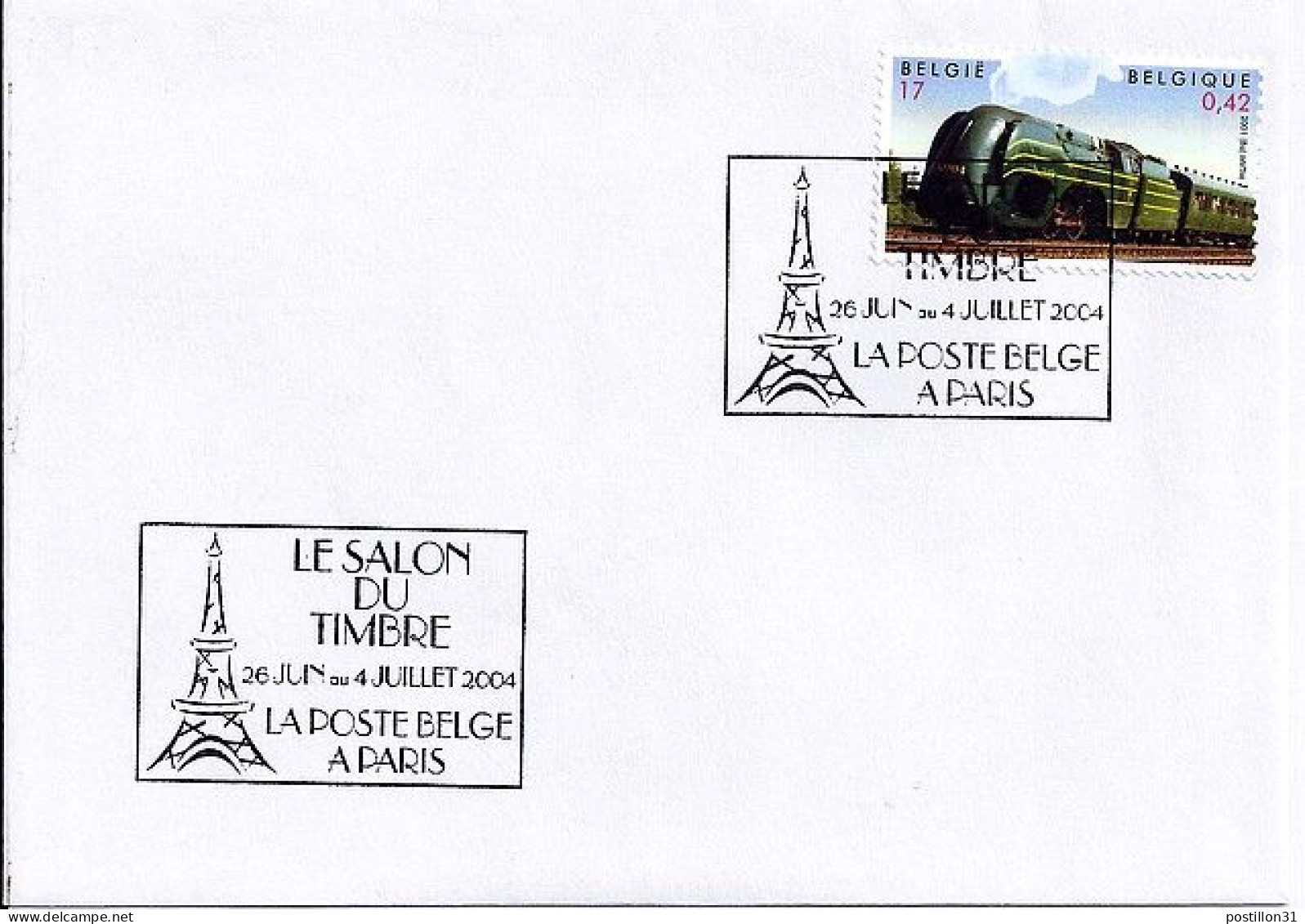 BELGIQUE N° 2988 S/L. DE « LA POSTE BELGE A PARIS » SALON 2004 - Storia Postale