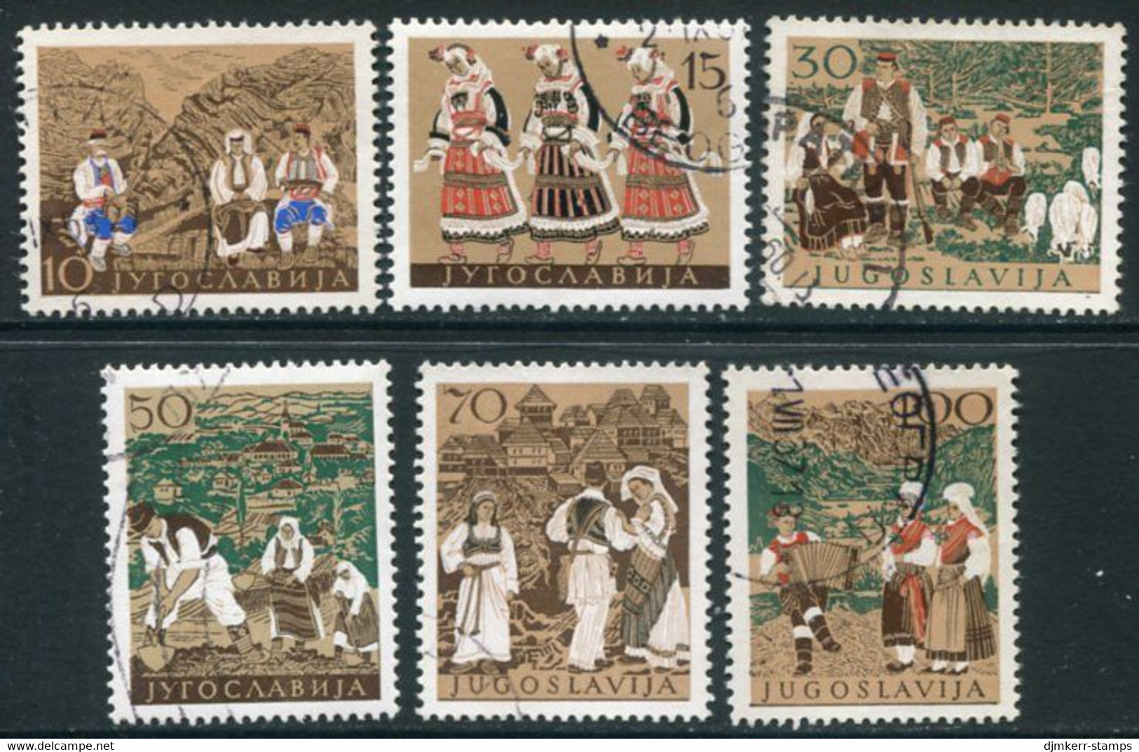 YUGOSLAVIA 1957 National Costumes, Used.  Michel 827-32 - Gebruikt