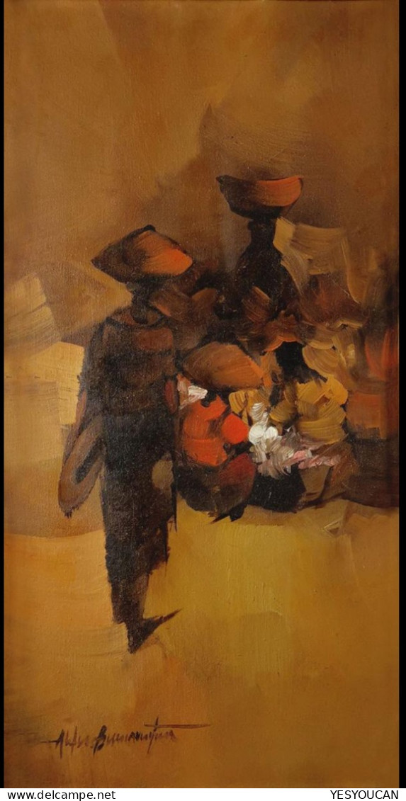 Alfredo Buenaventura (1942-1982) Marché Au Philippines Tableau Peinture à L’huile (art Oil Painting Market Filipinas - Oils