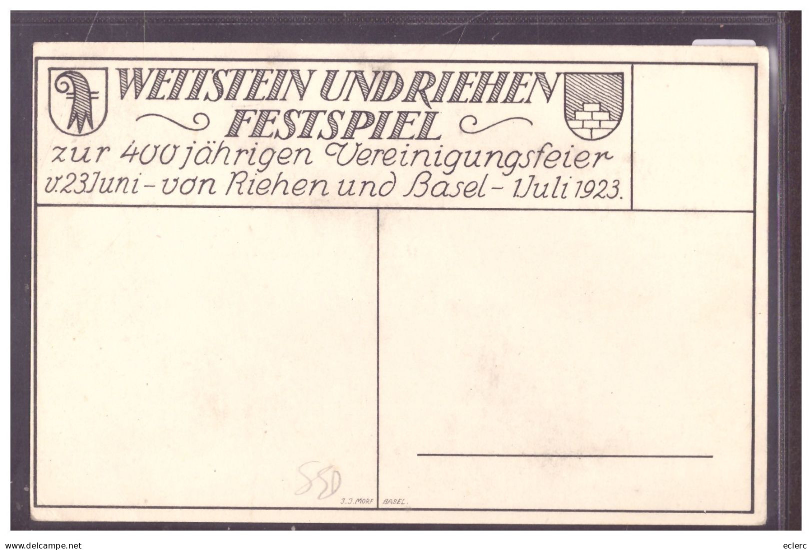 BASEL UND RIEHEN - FESTSPIEL 1923 - TB - Riehen