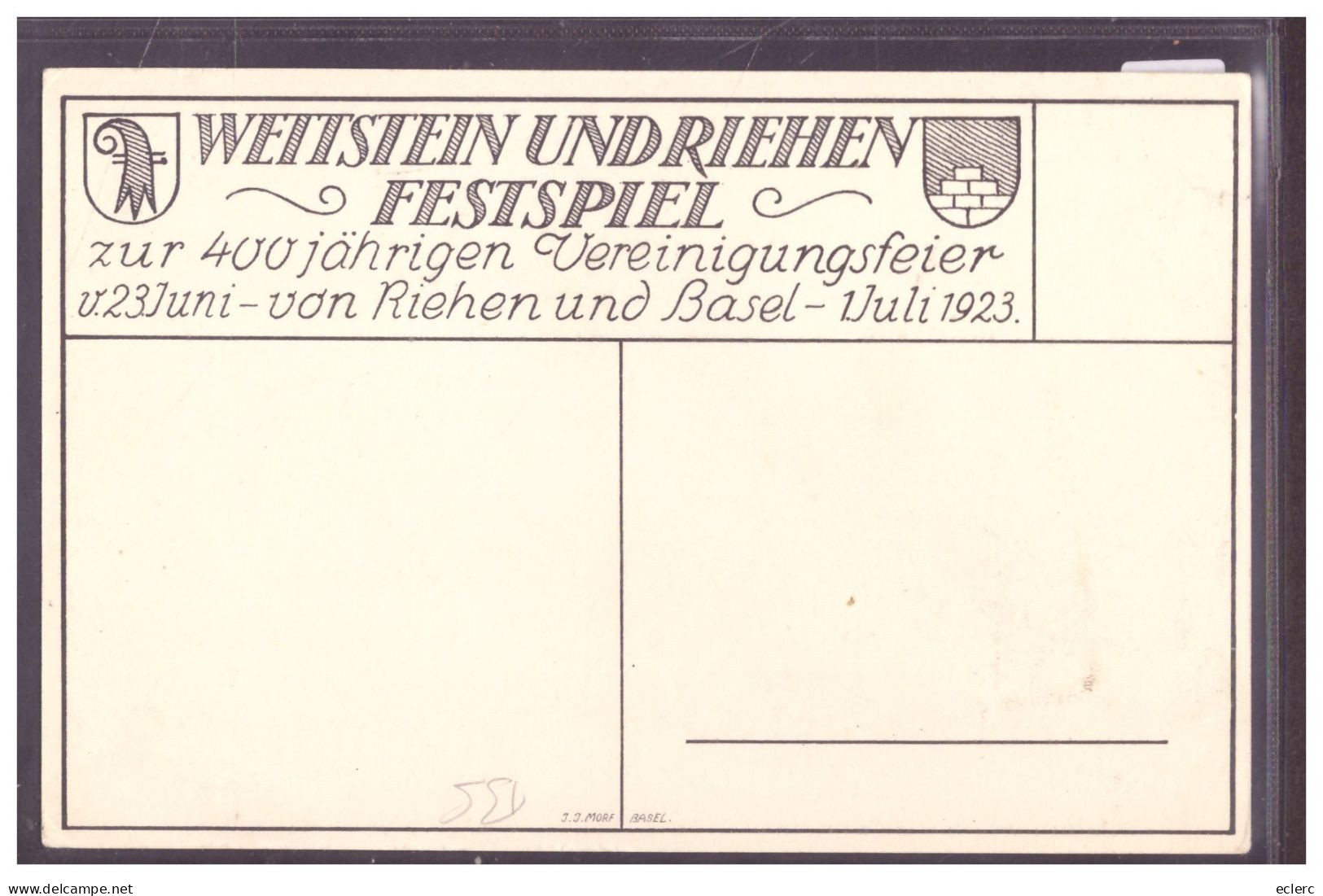 BASEL UND RIEHEN - FESTSPIEL 1923 - TB - Riehen