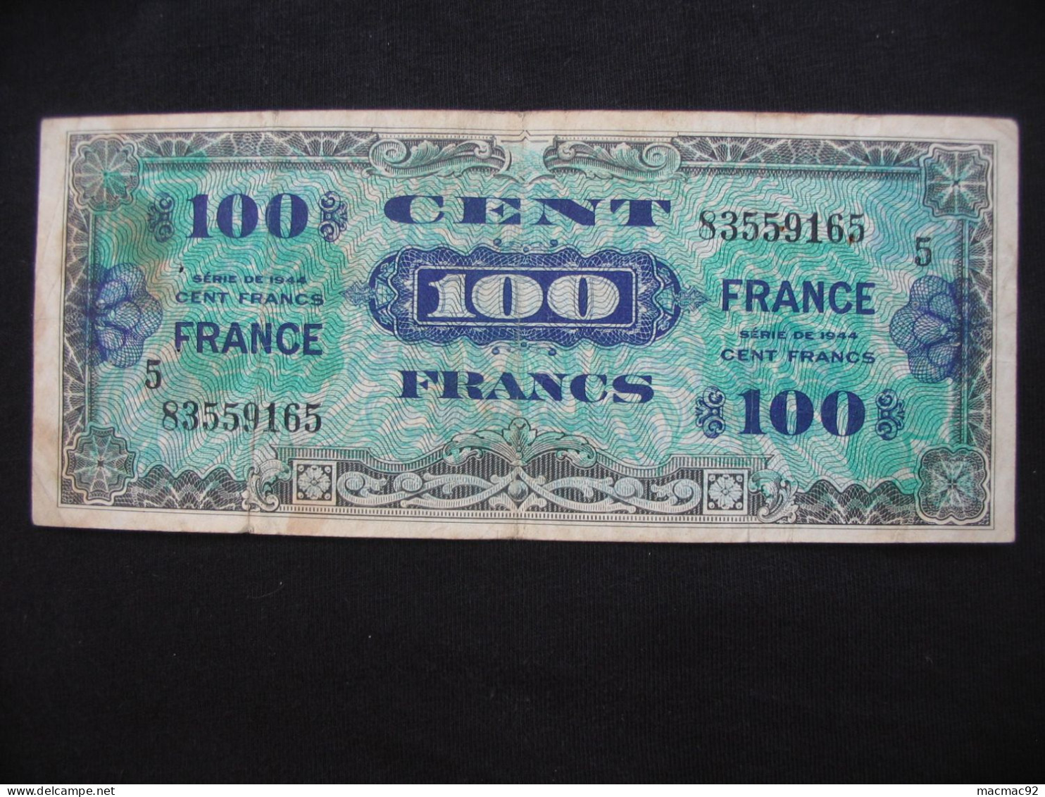 Billet De Débarquement - 100 Cents Francs  FRANCE 1944 - Série 5   **** EN ACHAT IMMEDIAT **** - 1944 Drapeau/Francia