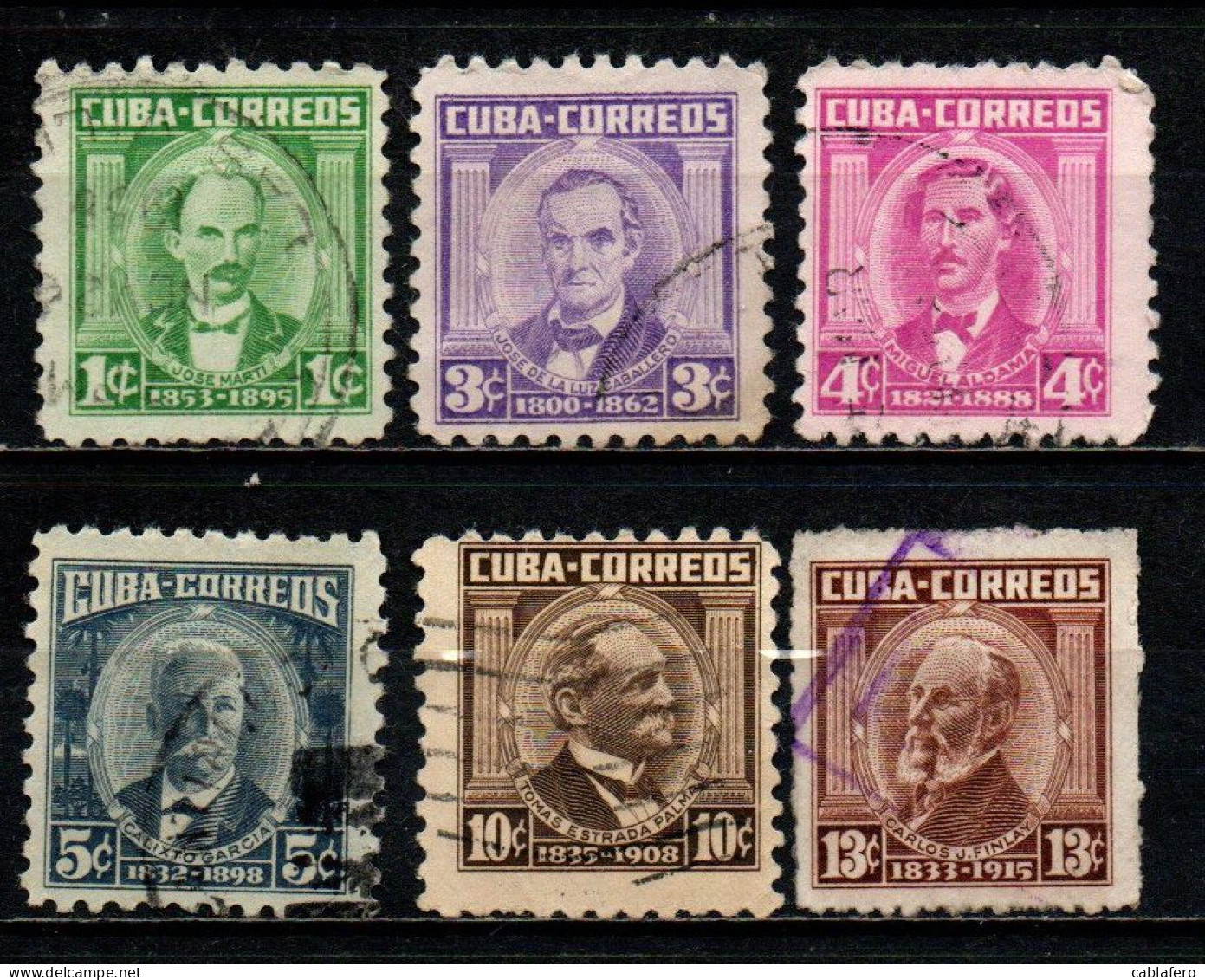 CUBA - 1954 - Portraits - USATI - Used Stamps