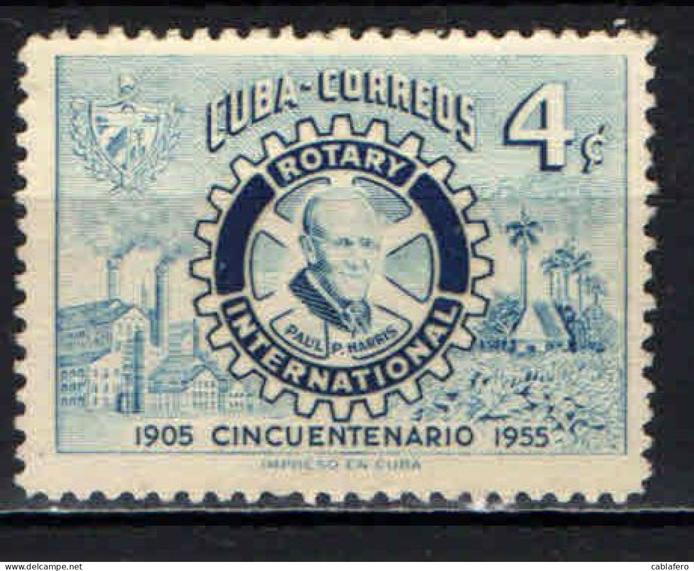 CUBA - 1955 - Rotary International, 50th Anniversary - USATO - Usati