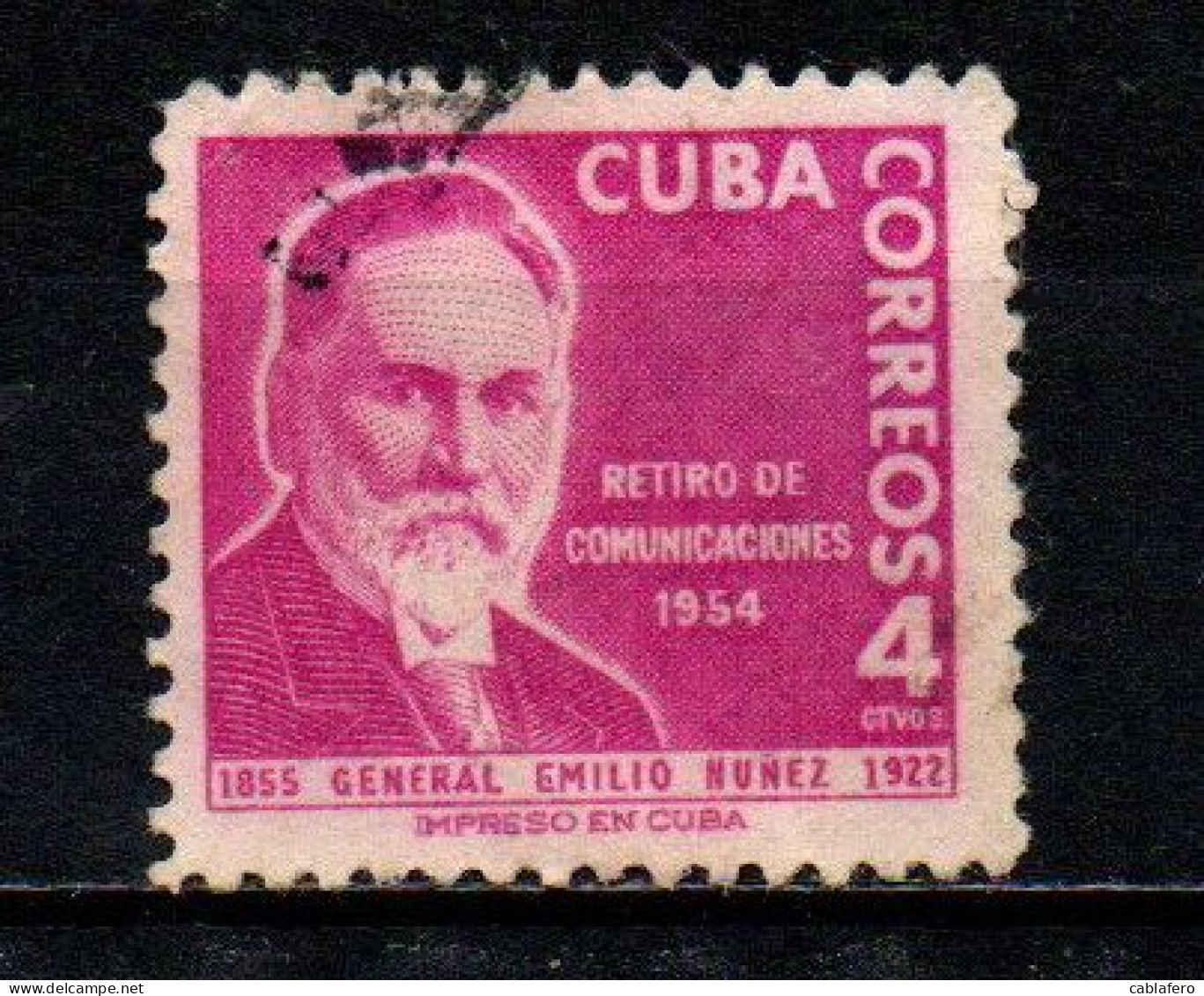 CUBA - 1955 - Gen. Emilio Nunez - USATO - Gebraucht