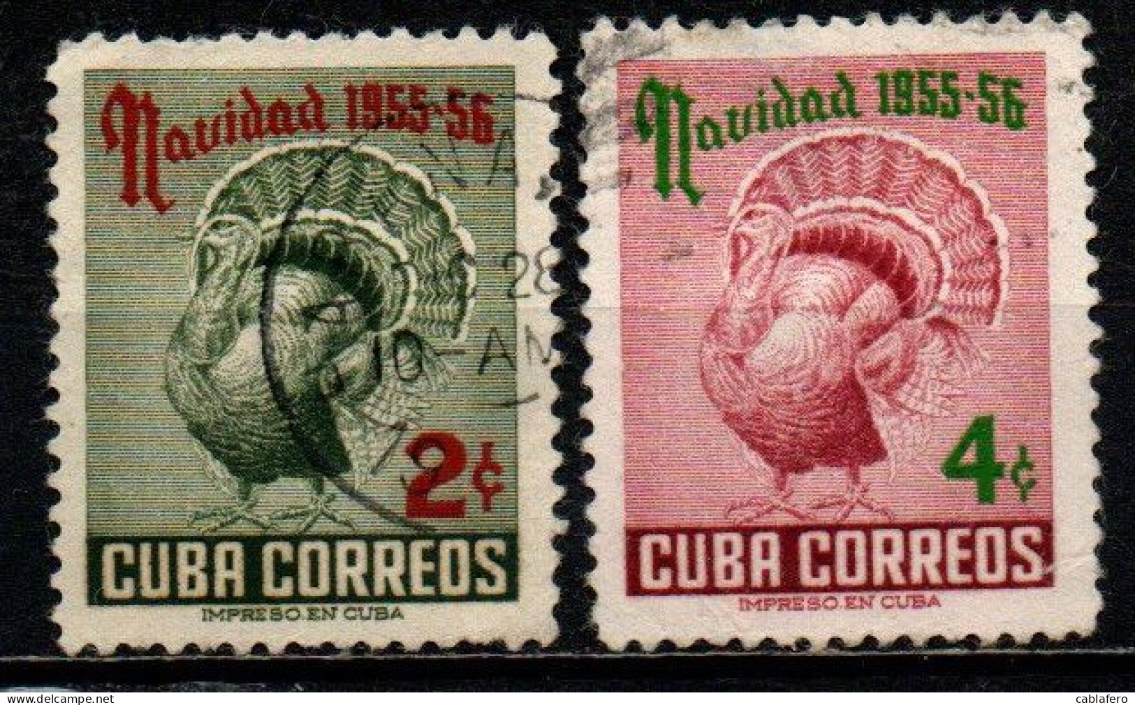 CUBA - 1955 - Christmas: Turkey - USATI - Oblitérés