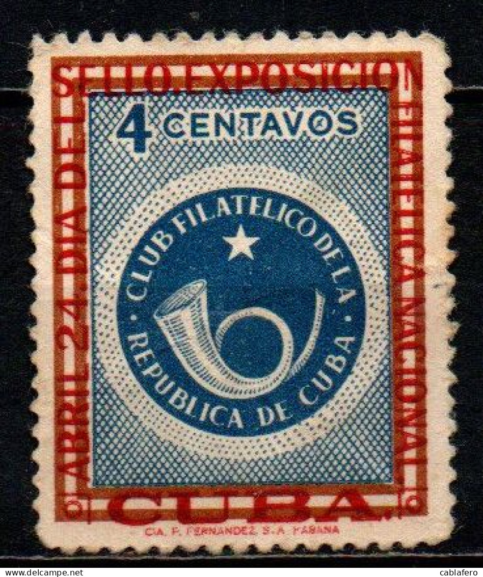 CUBA - 1957 - Emblem Of Philatelic Club Of Cuba - USATO - Usados