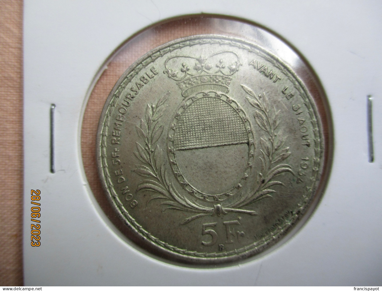Suisse: 5 Francs Tir Fédéral Fribourg 1934 - Autres & Non Classés