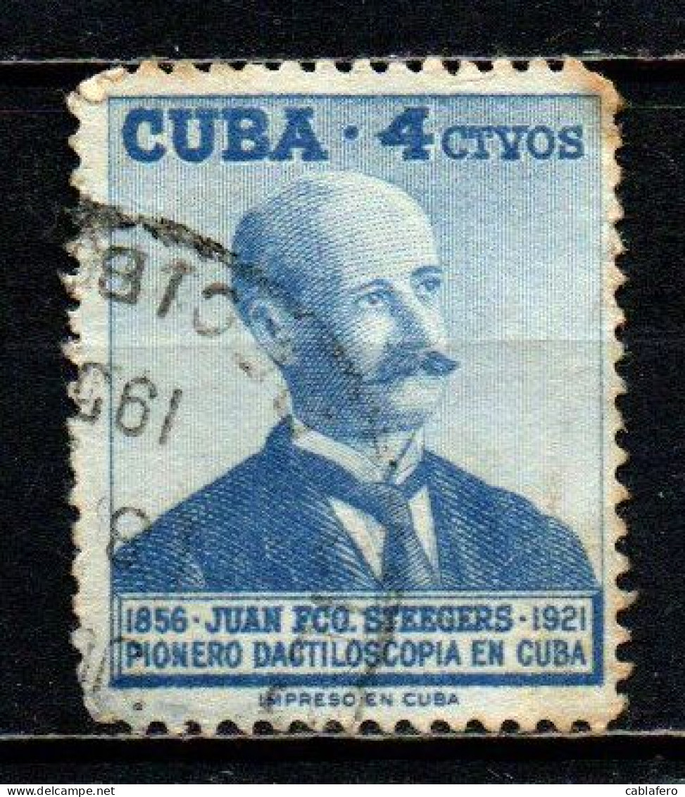 CUBA - 1957 - Juan Francisco Steegers Y Perera (1856-1921), Dactyloscopy Pioneer - USATO - Oblitérés