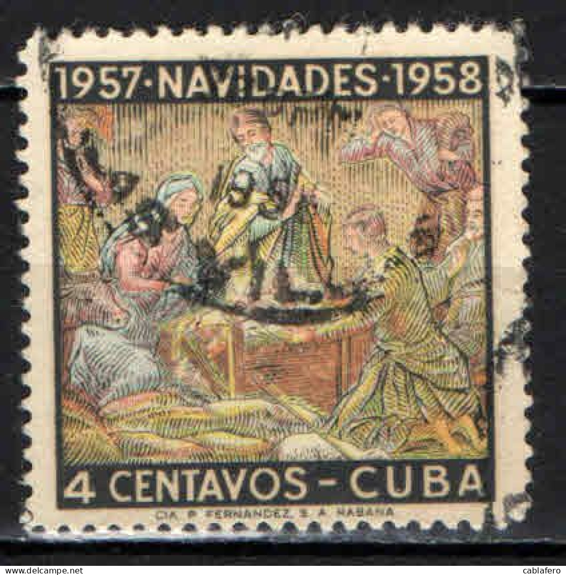 CUBA - 1957 - Christmas: Nativity - USATO - Usados