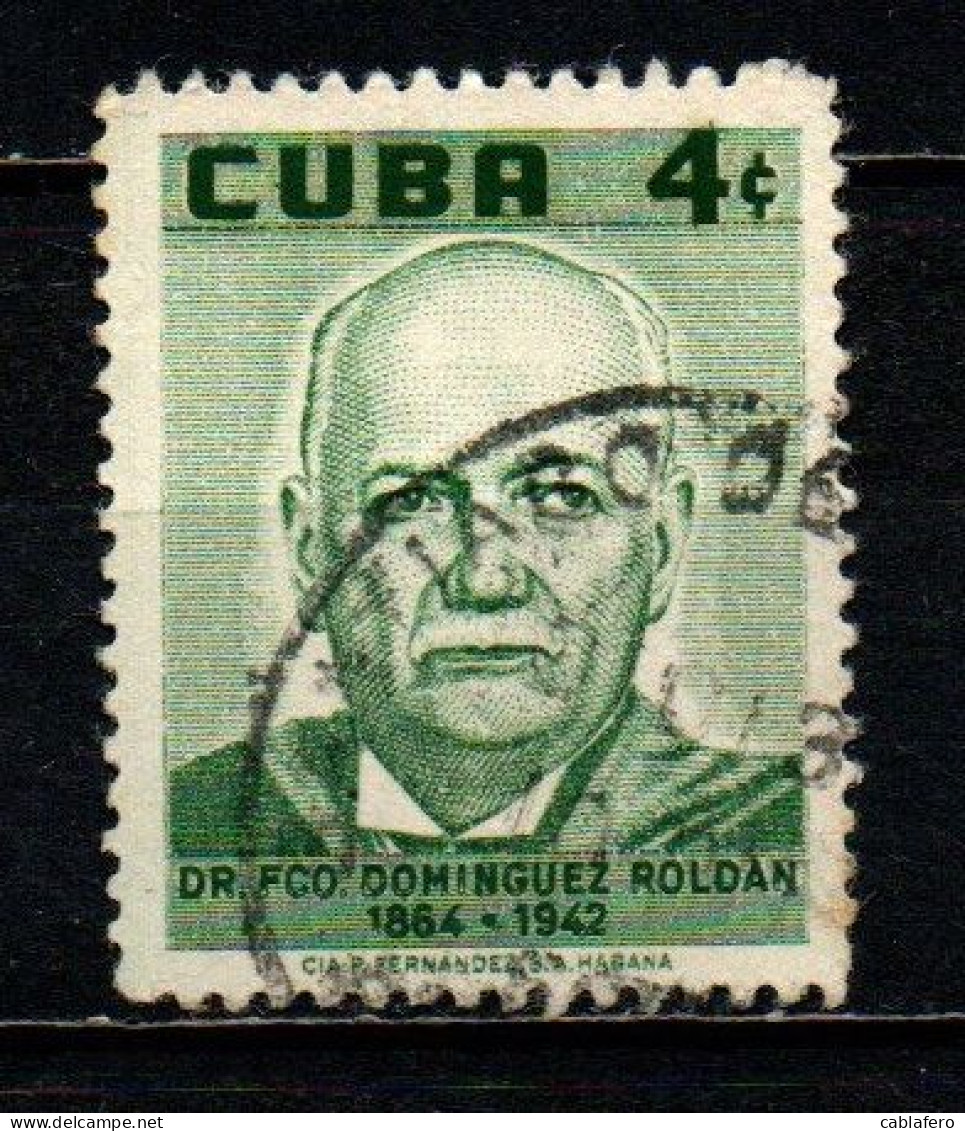 CUBA - 1958 - Roldan (1864-1942), Who Introduced Radio Therapy And Physiotherapy To Cuba - USATO - Oblitérés