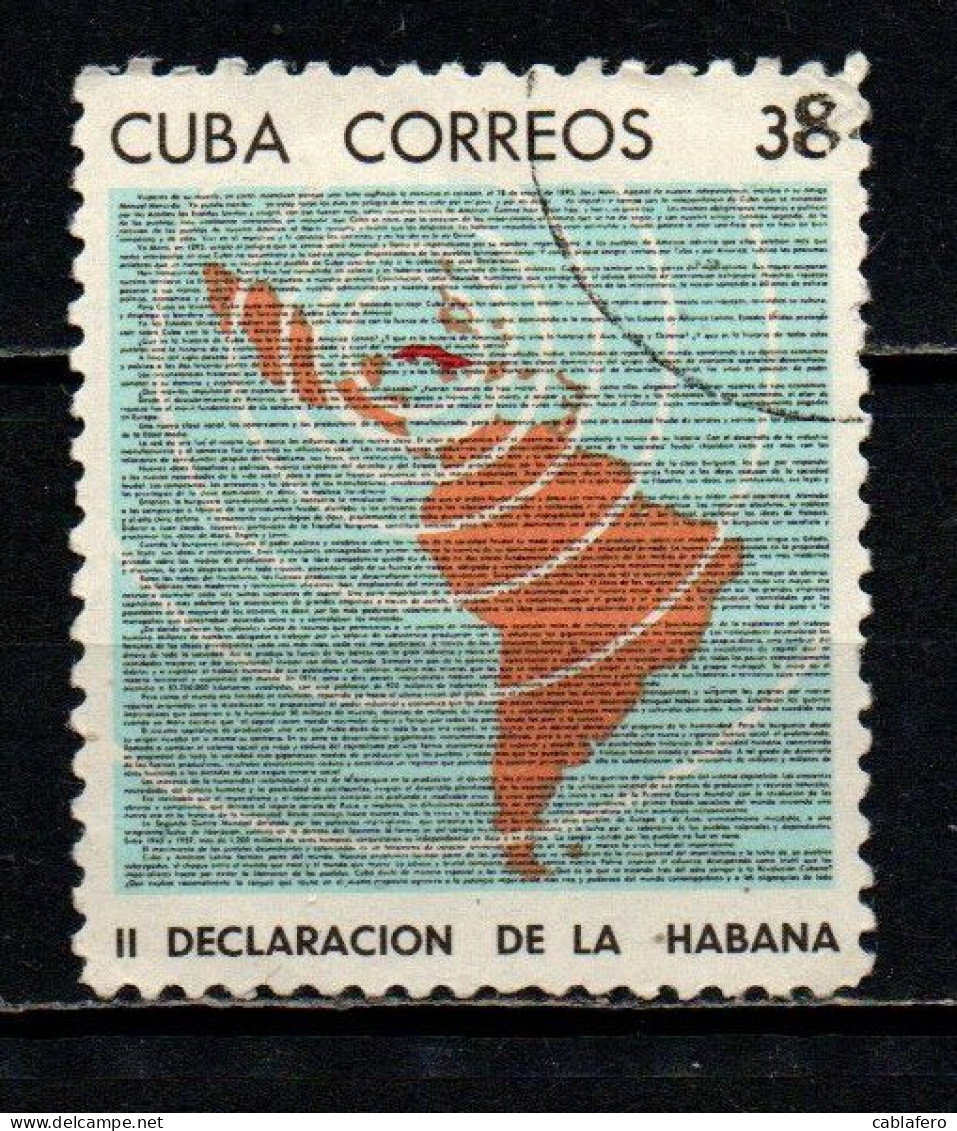 CUBA - 1964 - Map Of Latin America And Ripples Or Map Of Cuba - USATO - Usados