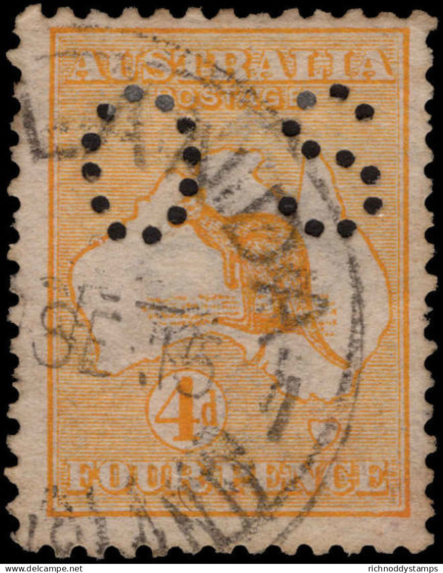 Australia 1914 4d Orange-yellow Official Fine Used. - Servizio