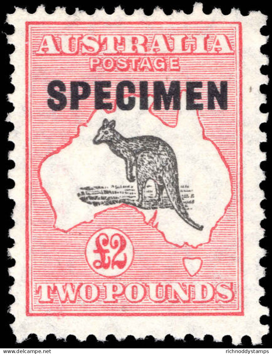 Australia 1929-30 &pound;2 Black And Rose SPECIMEN Unused Without Gum. - Nuevos