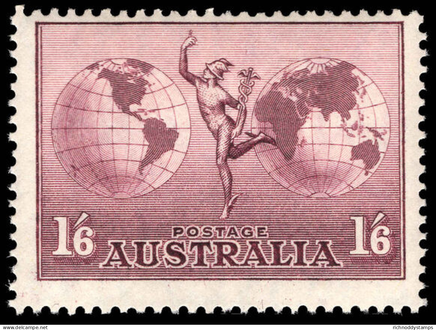 Australia 1948 1s6d Hermes Chalky Paper Unmounted Mint. - Neufs