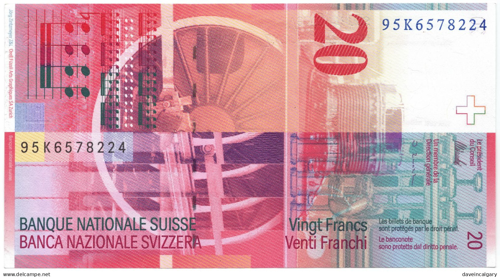 Switzerland - 1994 Or 1995 - 20 Francs - Switzerland