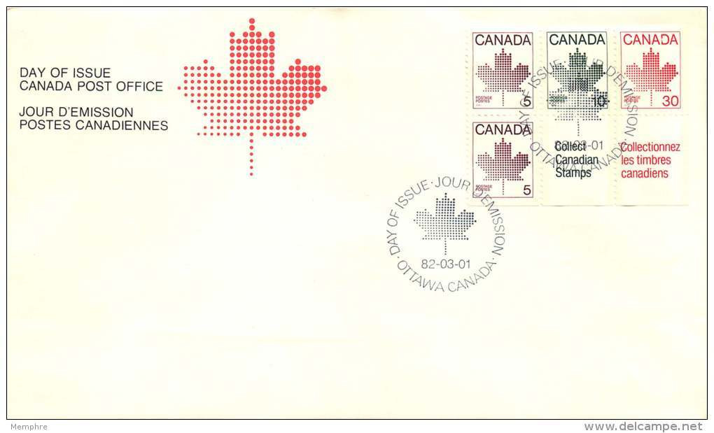 1981  Maple Leaf  Sc 940, 944, 945  Booklet 945a  BK 82 - 1981-1990