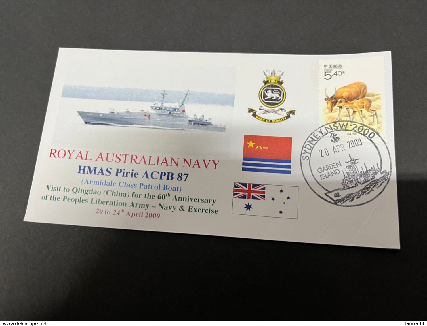 7-7-2023 (1 S 34) Royal Australian Navy Warship - HMAS Success OR 304 + Pirie ACPB 87 (visit To China) 2 Covers - Altri & Non Classificati