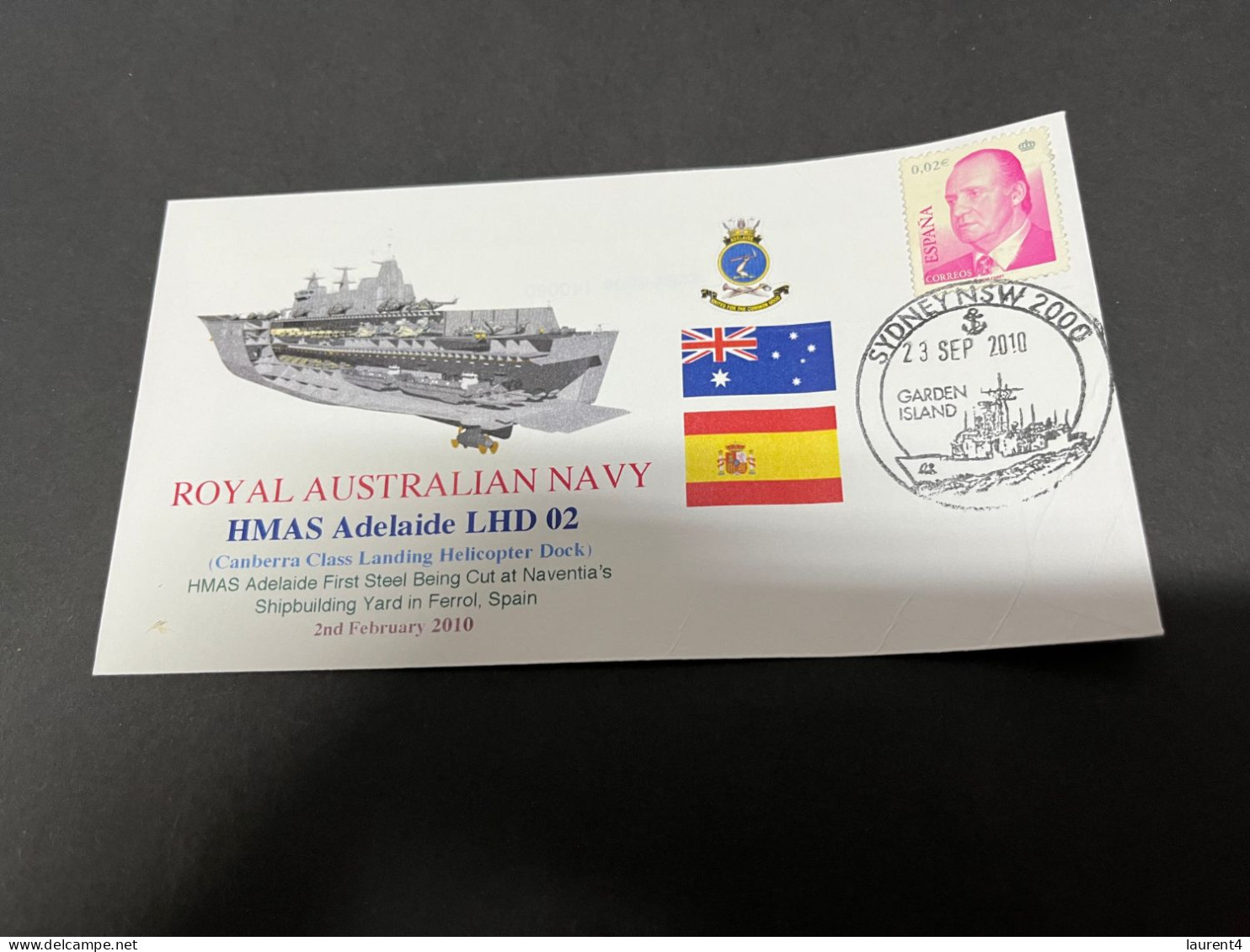 7-7-2023 (1 S 34) Royal Australian Navy Warship - HMAS Canberra LHD1 & HMAS Adelaide LHD 2 (built In Spain) 2 Covers - Autres & Non Classés