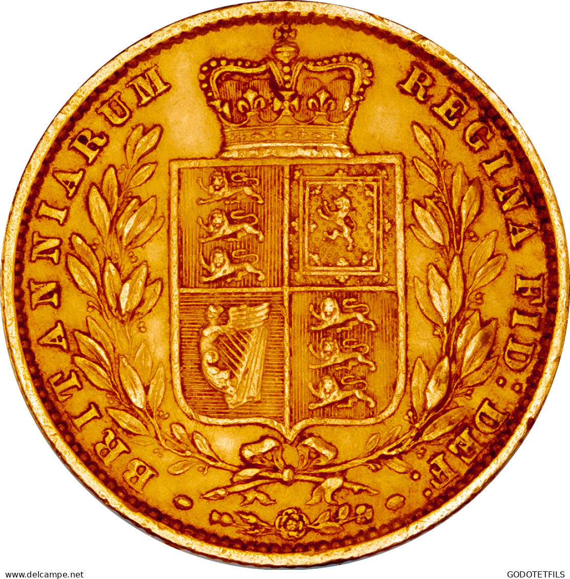 Royaume-Uni Souverain Victoria Buste Jeune Et Armoiries 1861 N°3 - 1 Sovereign