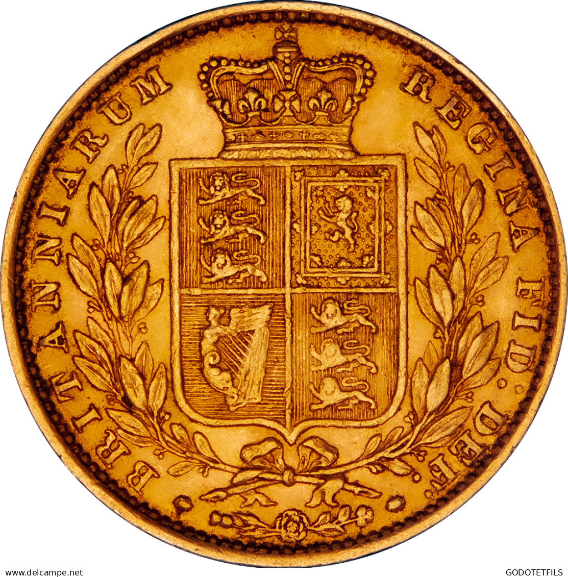 Royaume-Uni Souverain Victoria Buste Jeune Et Armoiries No Die Number 1872 - 1 Sovereign