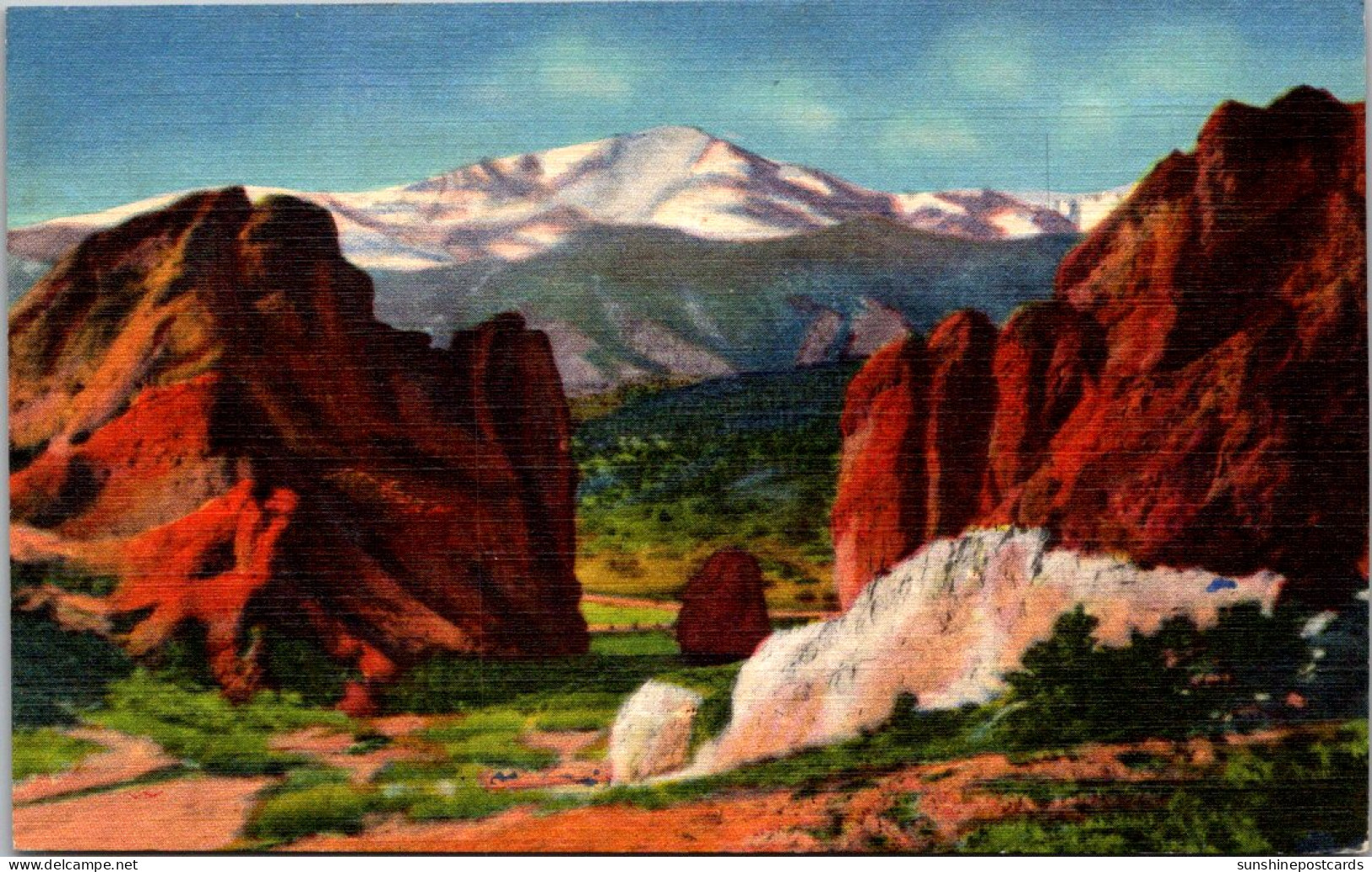 Colorado Pikes Peak And Gateway Of The Garden Of The Gods Curteich - Rocky Mountains