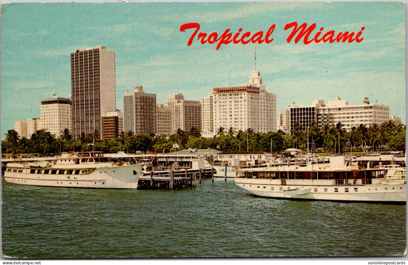 Florida Miami Skyline As Seen From Dodge Island 1961 - Miami