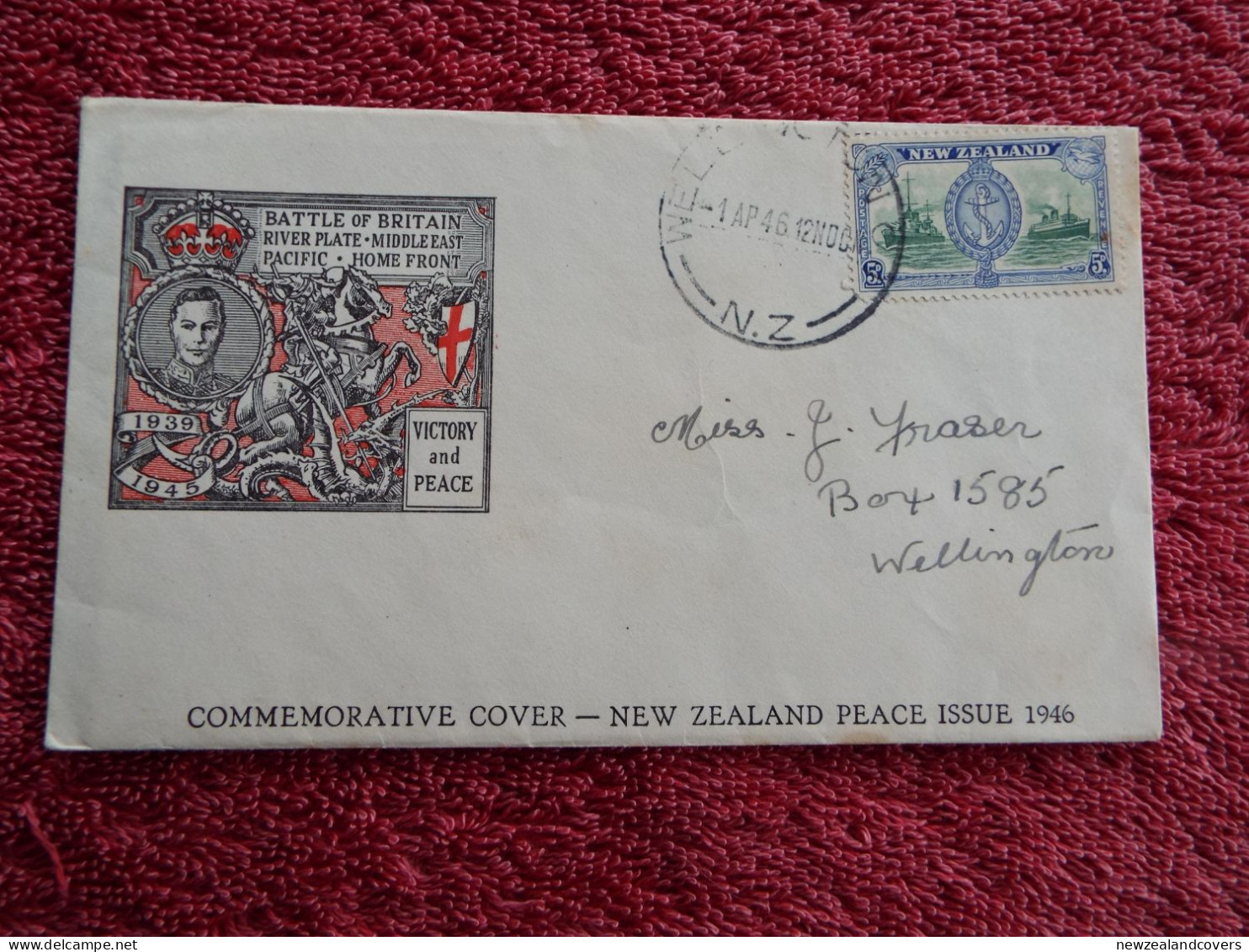1946 Zealand Peace FDC Battle Of Britain - FDC