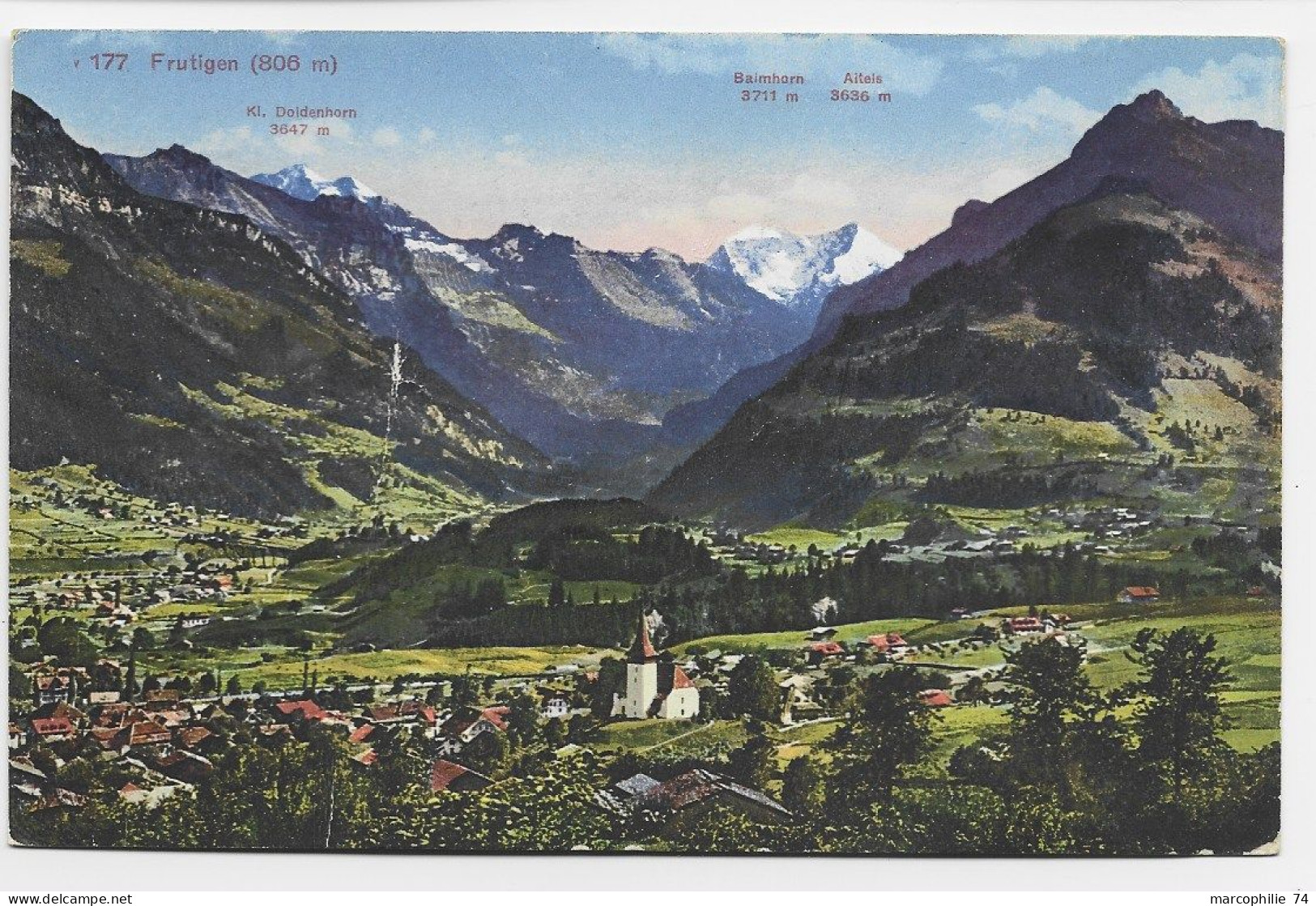 HELVETIA SUISSE FRUTIGEN 23.VI .1925 CARTE + GRIFFE REKRUTENSCHULE DER VERPFLEGUNGSTRUPPEN POUR ORBE - Oblitérations