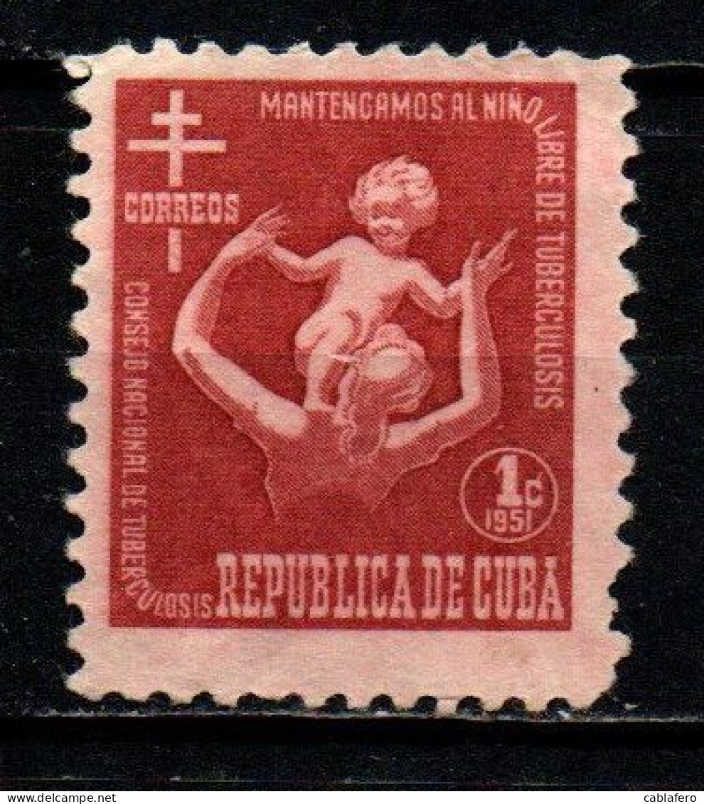 CUBA - 1951 - Woman Holding Child Aloft - USATO - Timbres-taxe