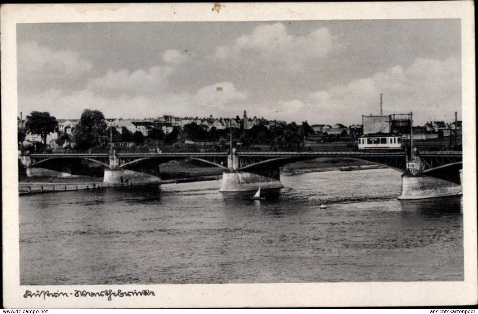 CPA Kostrzyn Nad Odrą Cüstrin Ostbrandenburg, Warthebrücken, Straßenbahn - Neumark