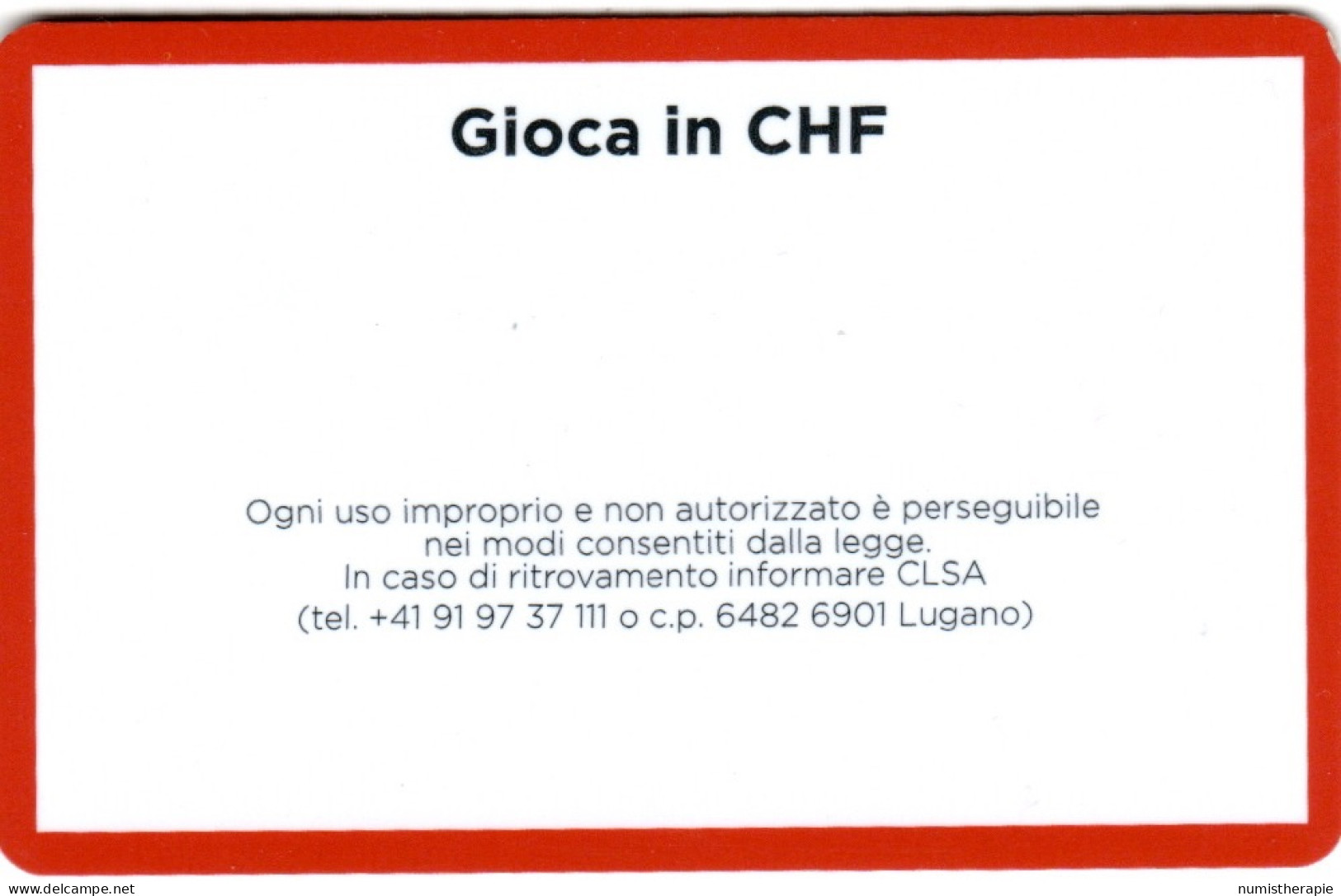 Casino Lugano : Gioca In CHF - Cartes De Casino