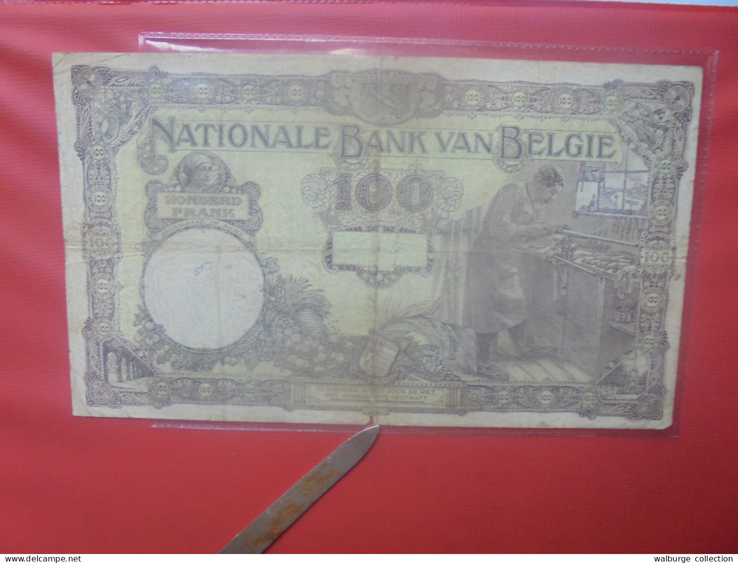 BELGIQUE 100 Francs 1924 Circuler (B.18) - 100 Frank & 100 Frank-20 Belgas